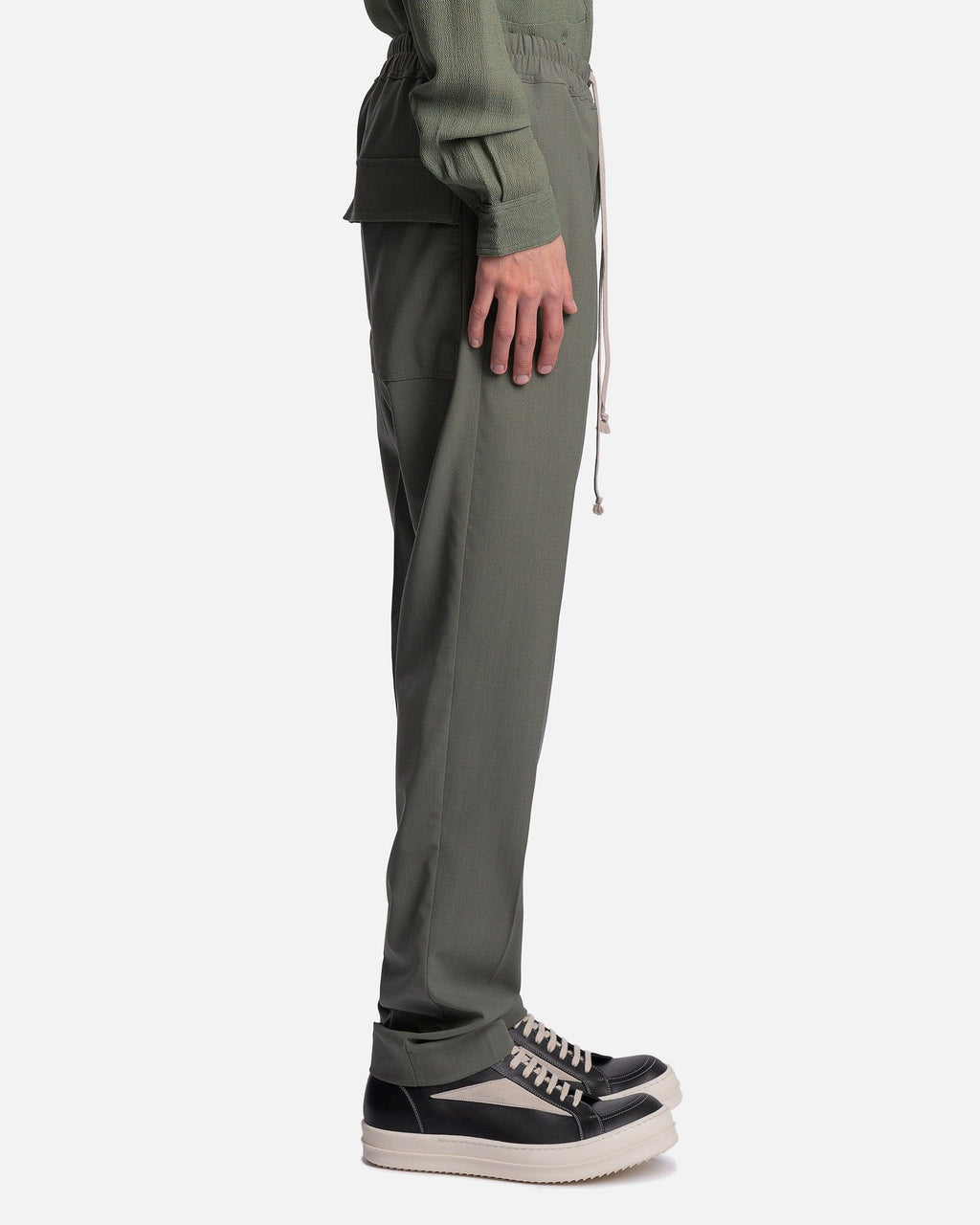 Drawstring Slim Long In Moss Rick owens оригінал – Купити в Україні – вид ззаду