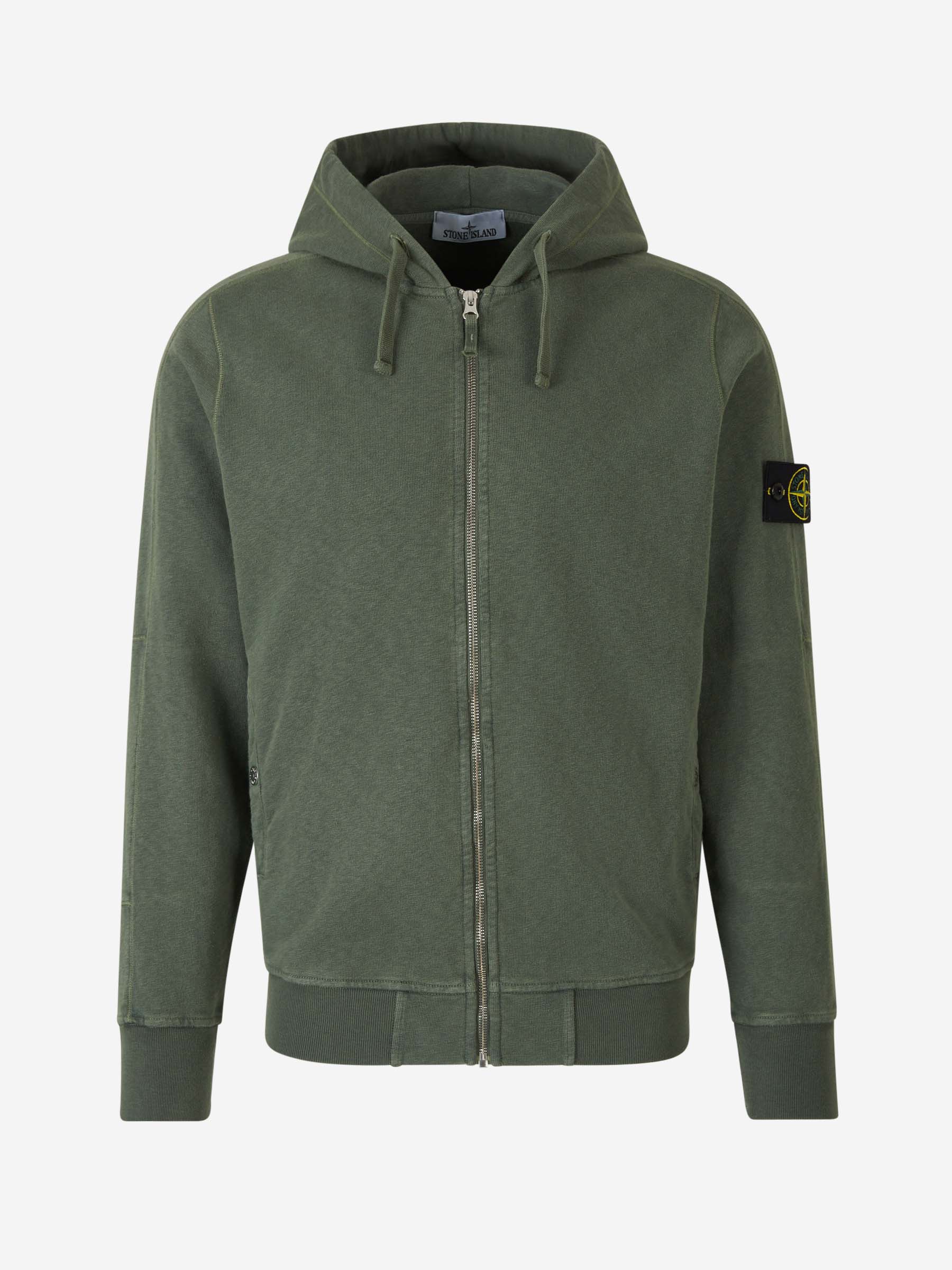 Оригінальна Cotton Zipper Sweatshirt Stone island – боковий вид