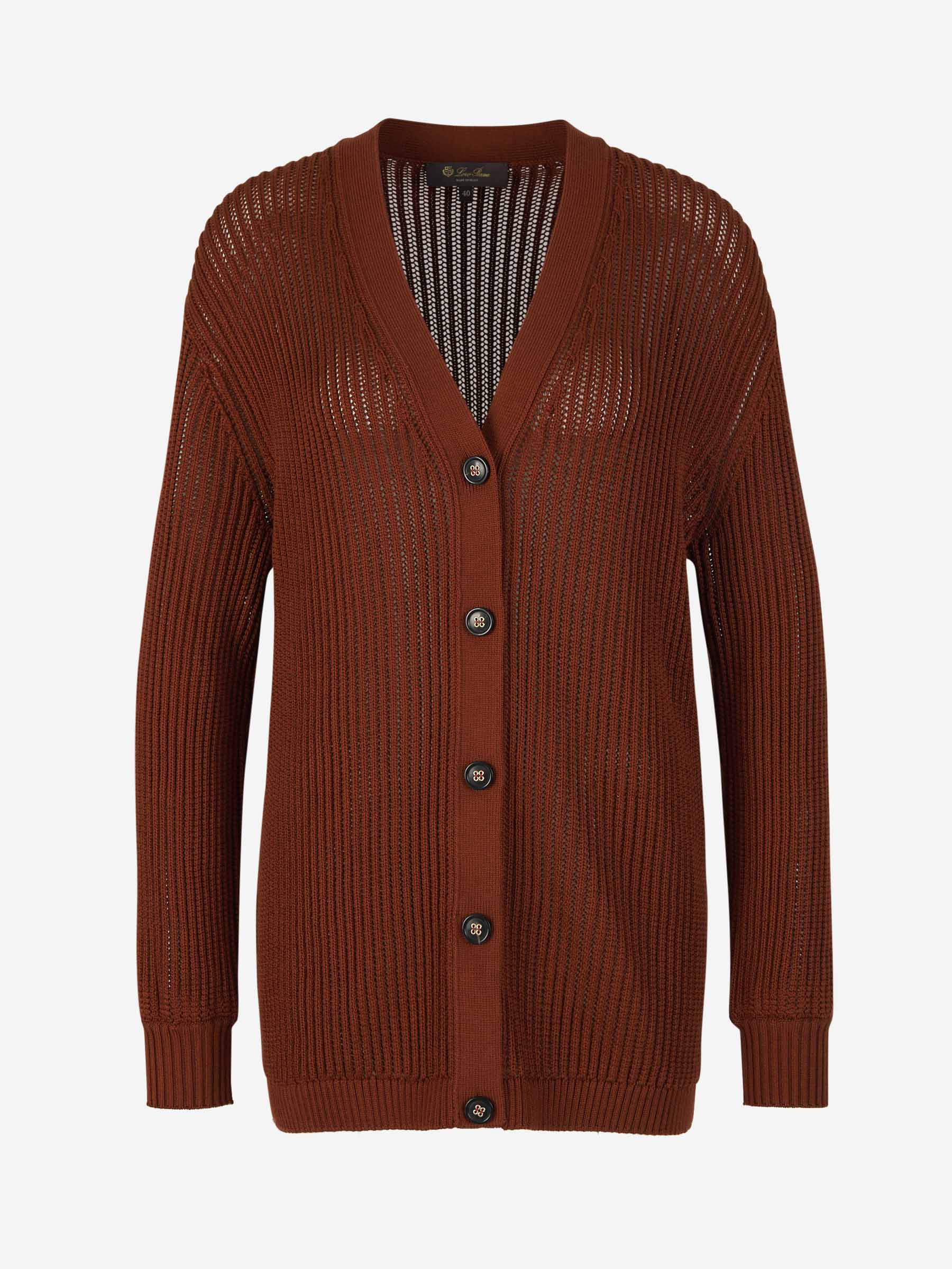 Oversize Silk Cardigan Loro piana оригінал – Купити в Україні – вид ззаду