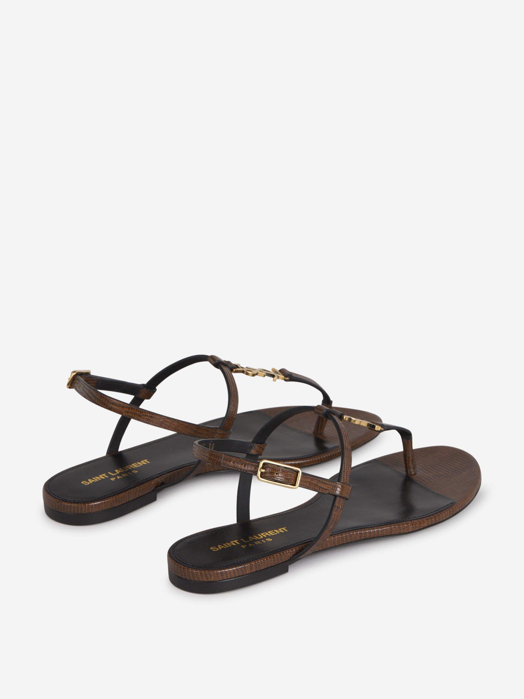 Оригінальна Logo Leather Sandals Saint laurent – детальний вид