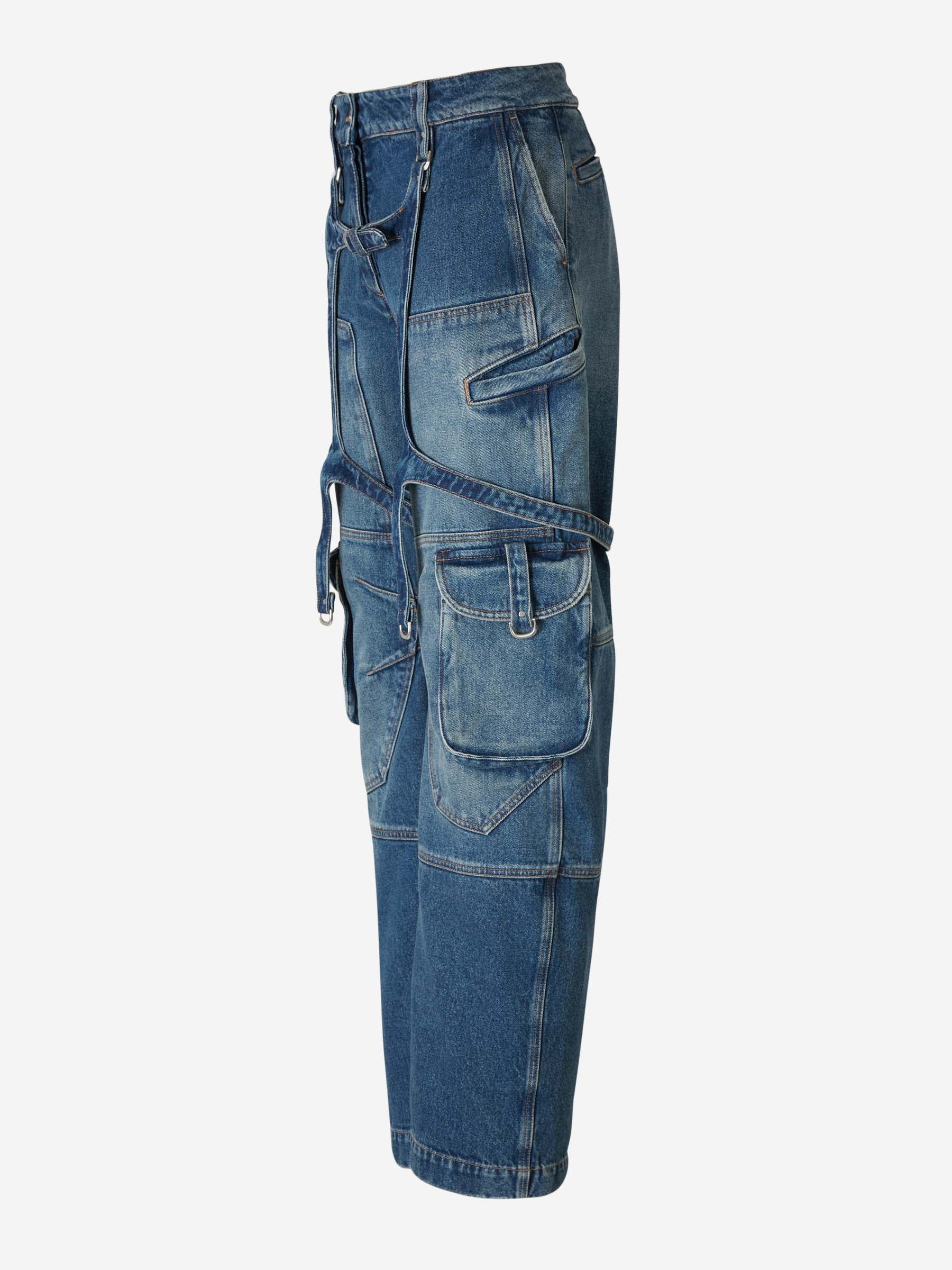 Оригінальна Cotton Cargo Jeans Off-white – вид ззаду