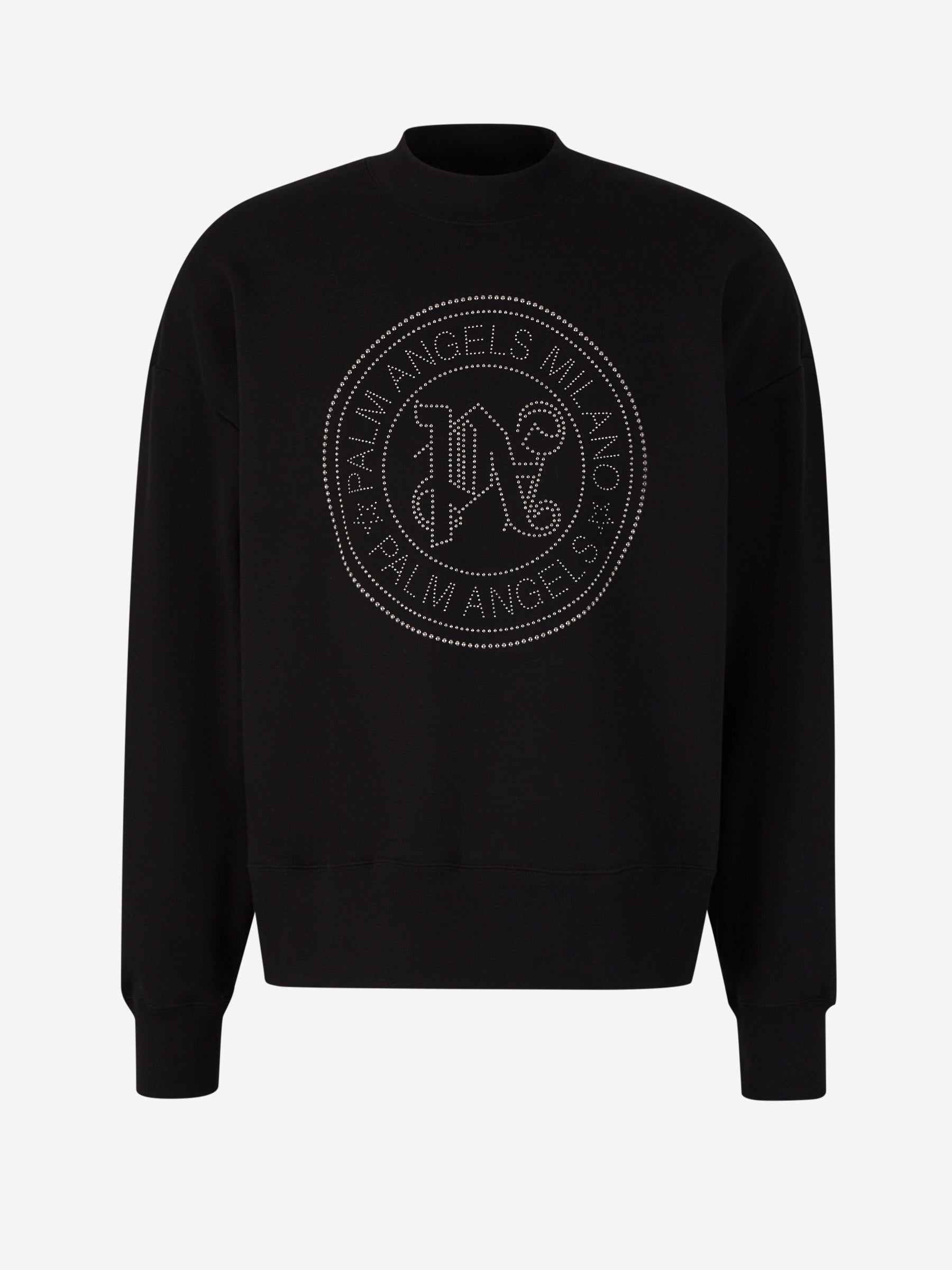 Cotton Crewneck Sweatshirt Palm angels – Гарантія оригінальності – боковий вид