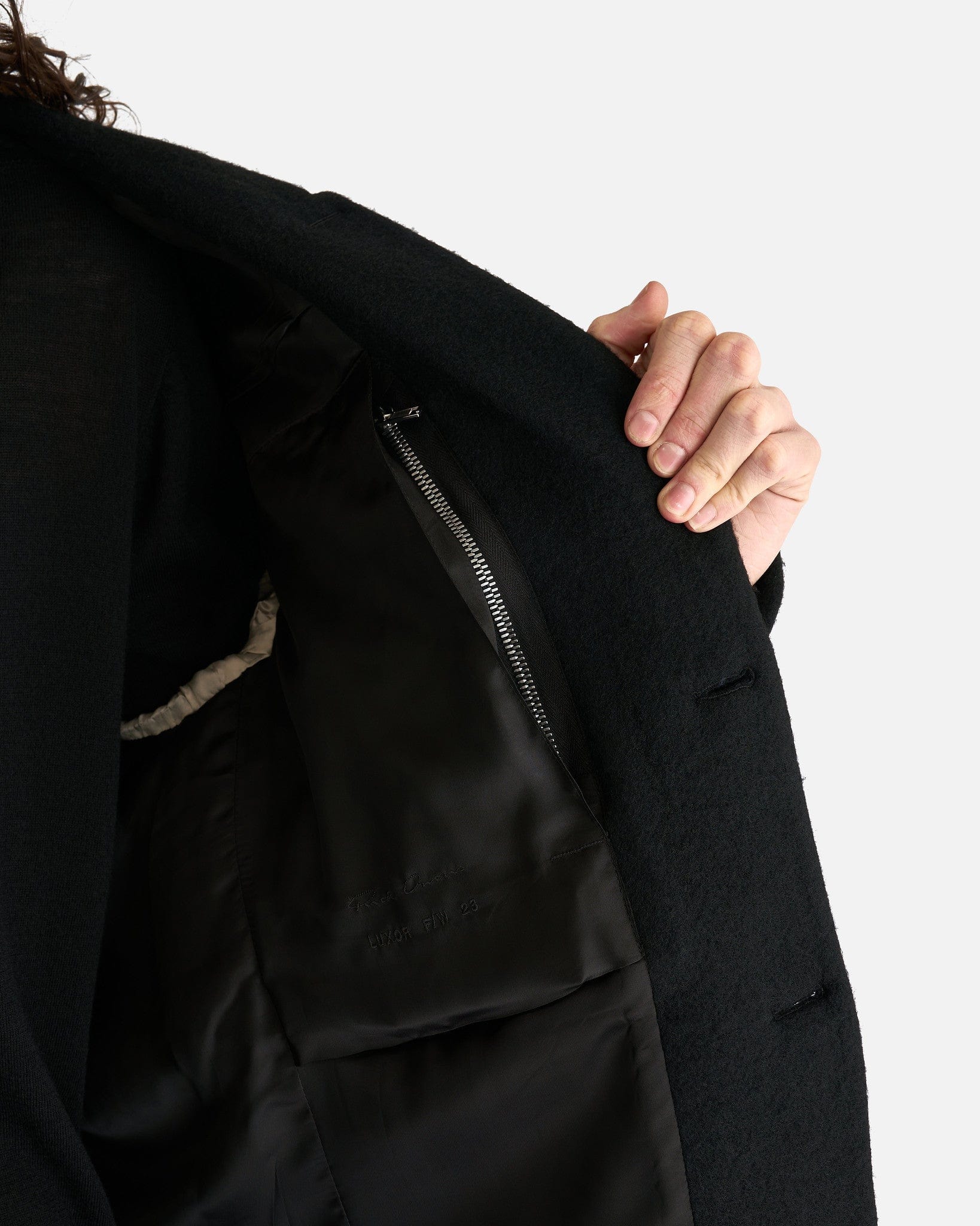 Оригінальна Edfu Coat In Black Rick owens – збільшений вид