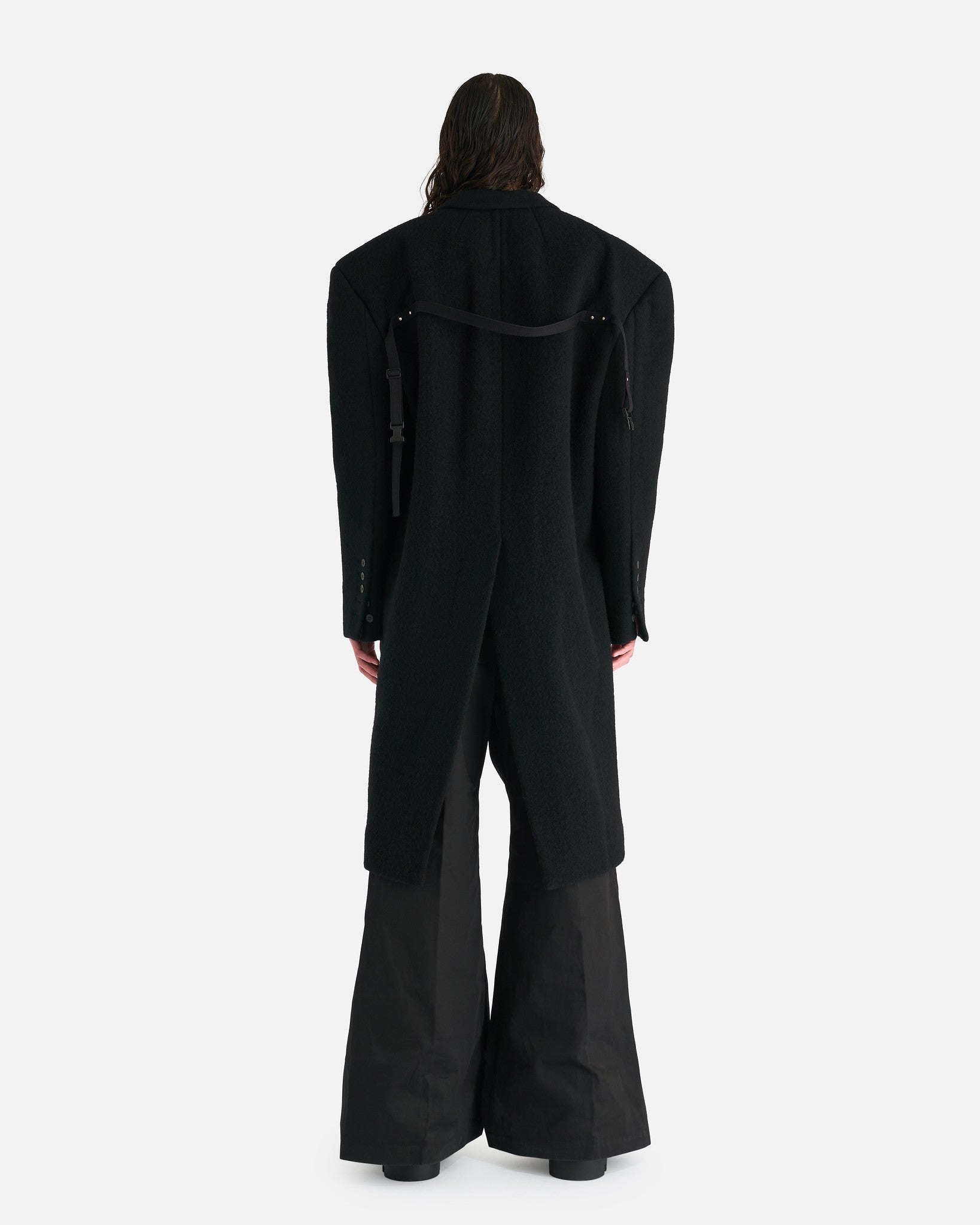 Оригінальна Edfu Coat In Black Rick owens – детальний вид