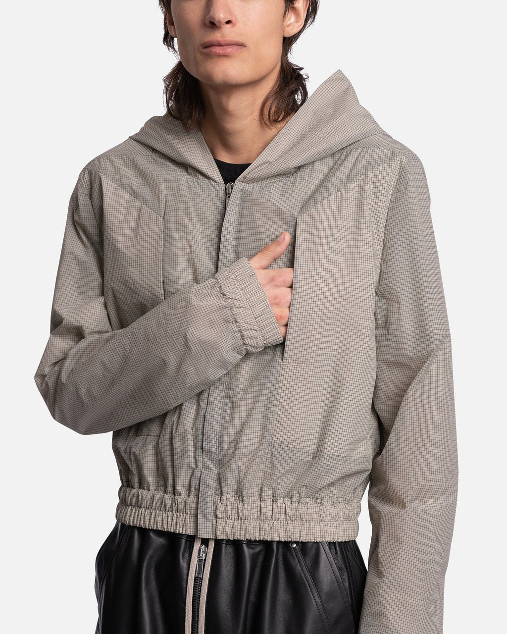 Оригінальна Edfu Hooded Top In Pearl Rick owens – збільшений вид
