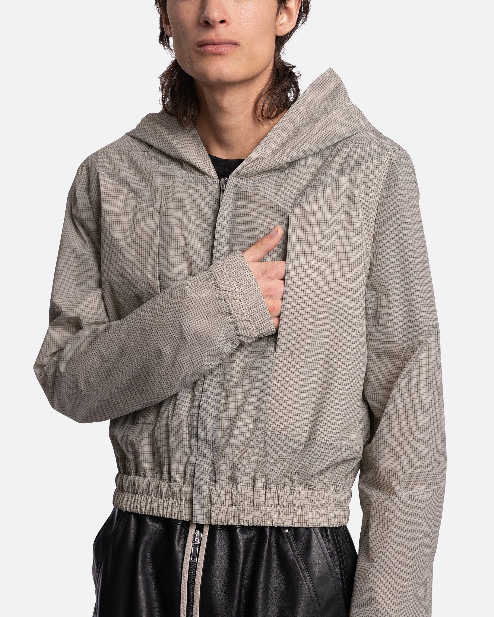 Оригінальна Edfu Hooded Top In Pearl Rick owens – збільшений вид