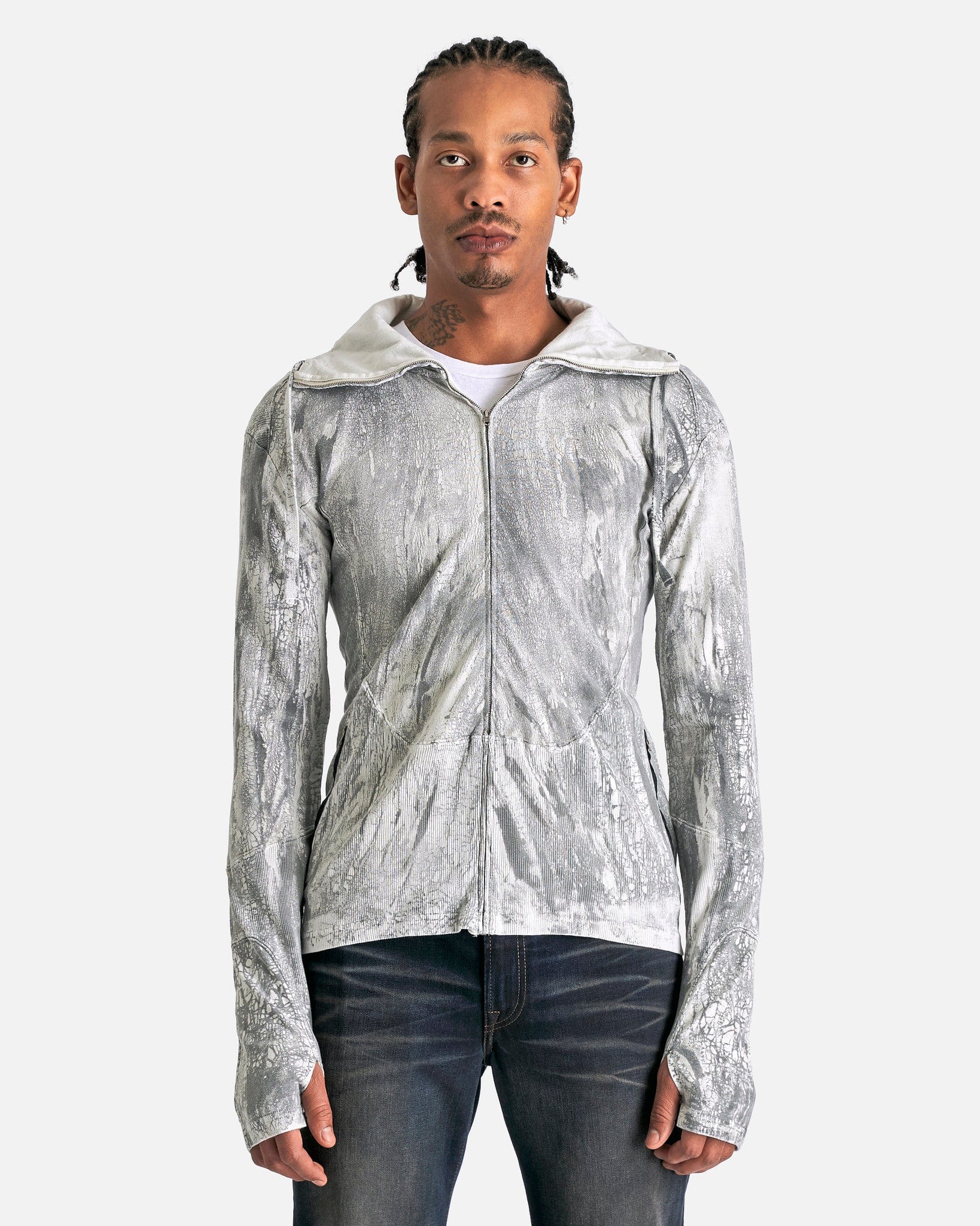 Оригінальна Elway Zip Bow Logo Sweatshirt In Faded Black Acne studios – боковий вид