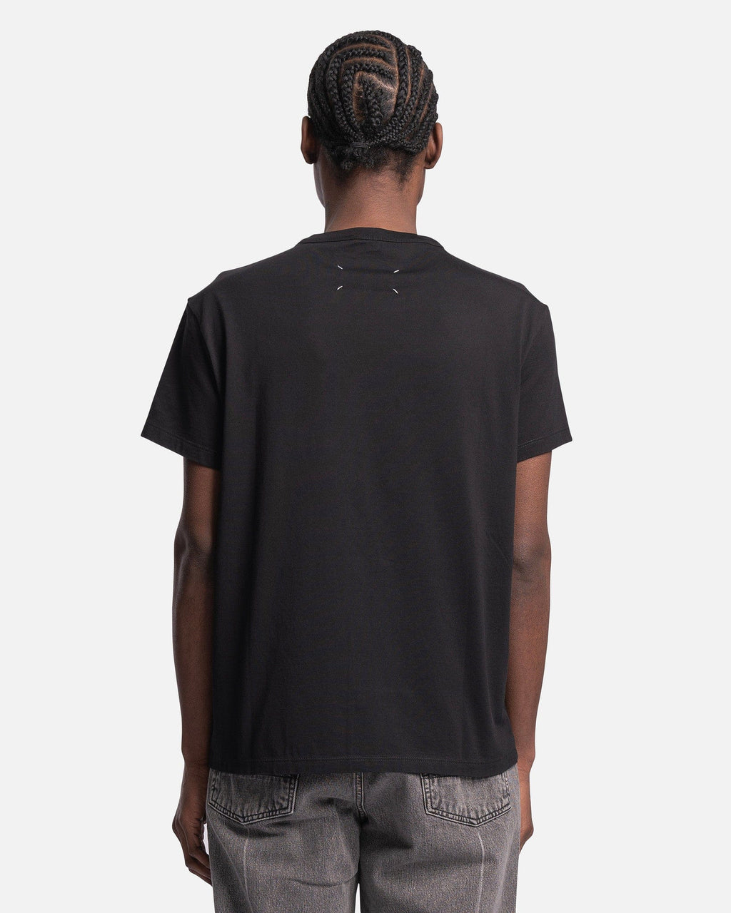 Оригінальна Embroidered Logo T-Shirt In Black Maison margiela – детальний вид