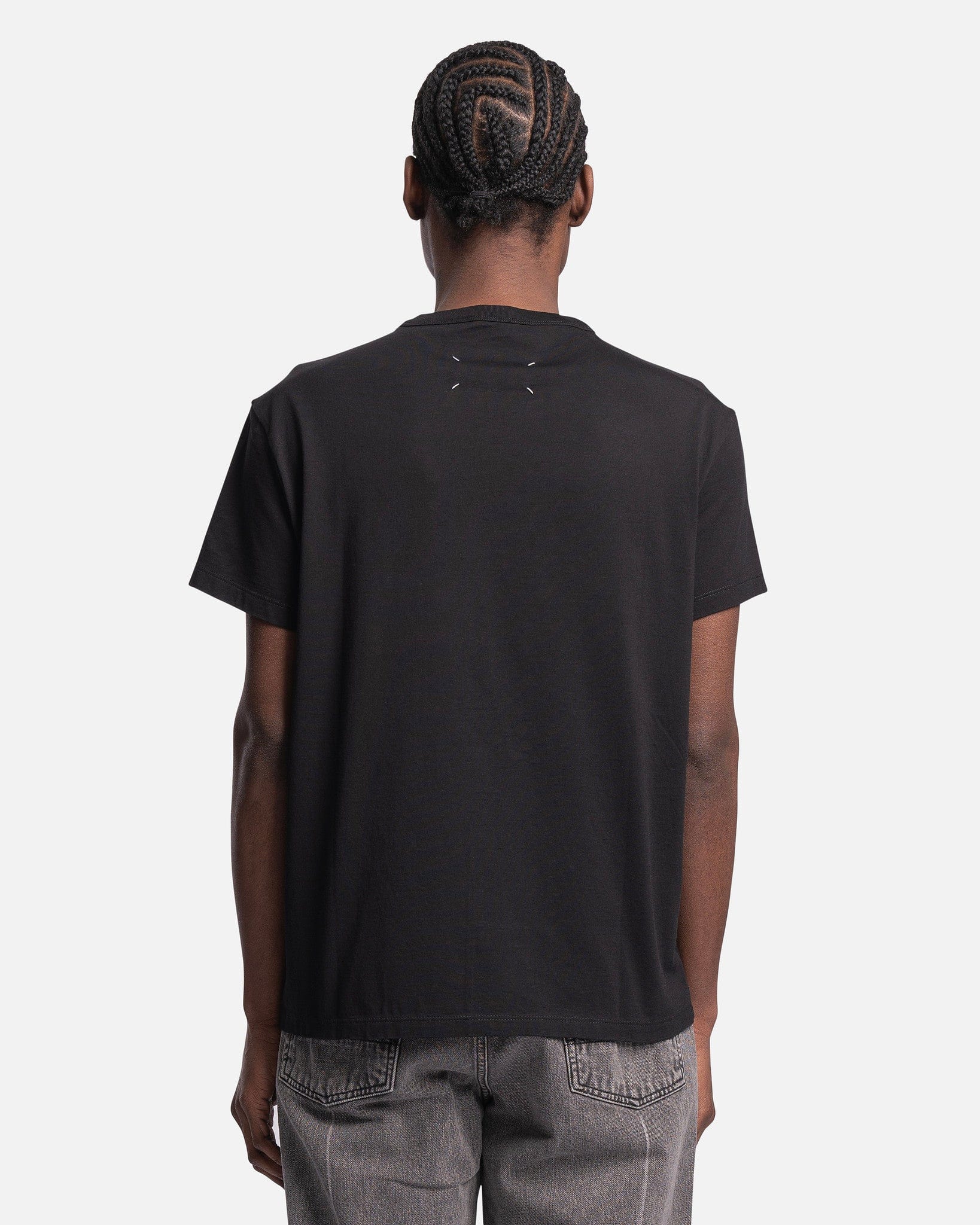 Оригінальна Embroidered Logo T-Shirt In Black Maison margiela – детальний вид