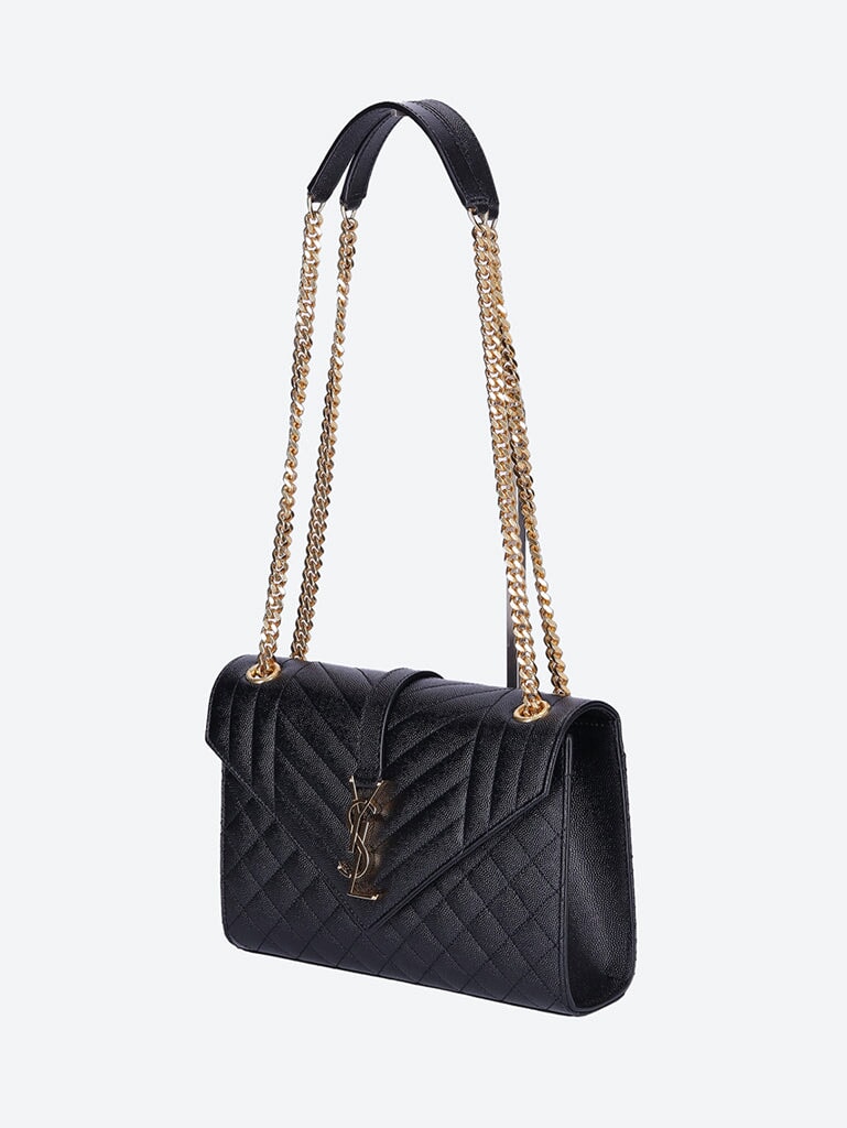 Оригінальна Envelope Medium Quilted Leather Shoulder Bag Saint laurent – вид ззаду