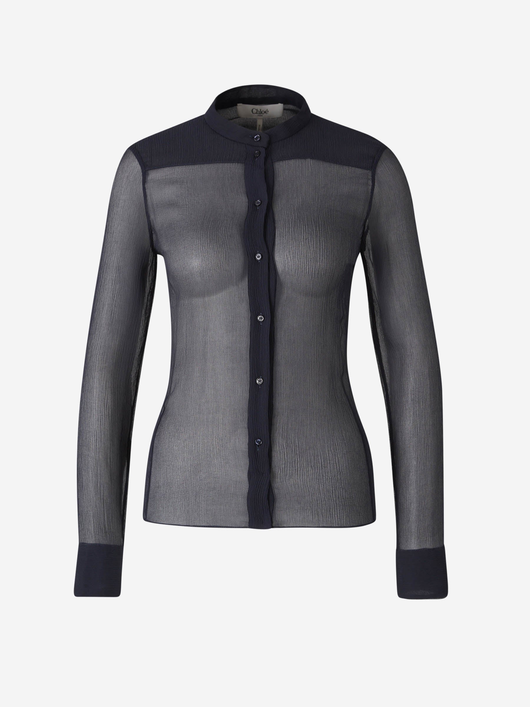 Semi-Transparent Silk Blouse Chloe оригінал – Купити в Україні – вид ззаду