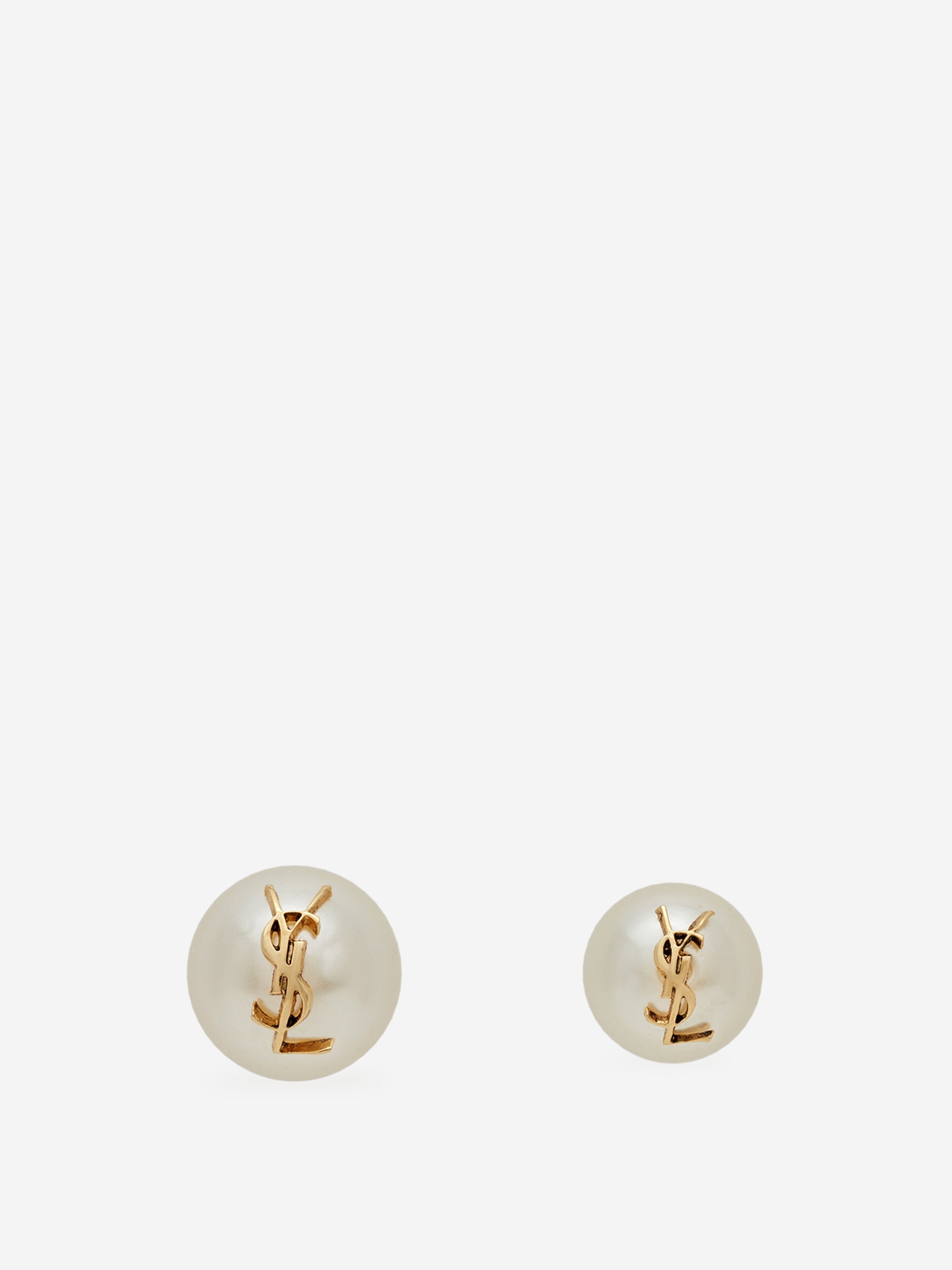 Asymmetrical Pearl Earrings Saint laurent – Гарантія оригінальності – боковий вид
