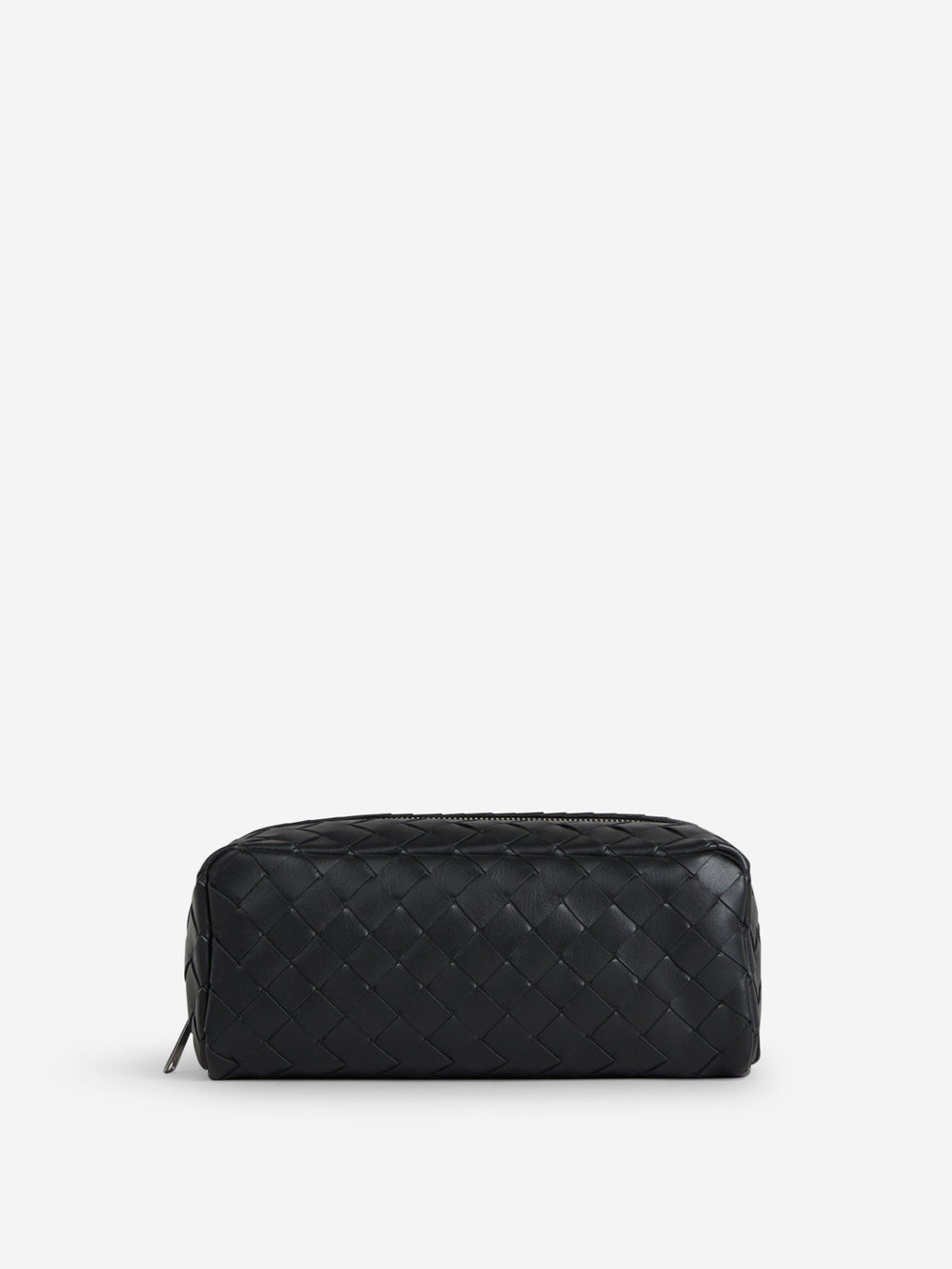 Intrecciato Leather Toiletry Bag Bottega veneta – Гарантія оригінальності – боковий вид