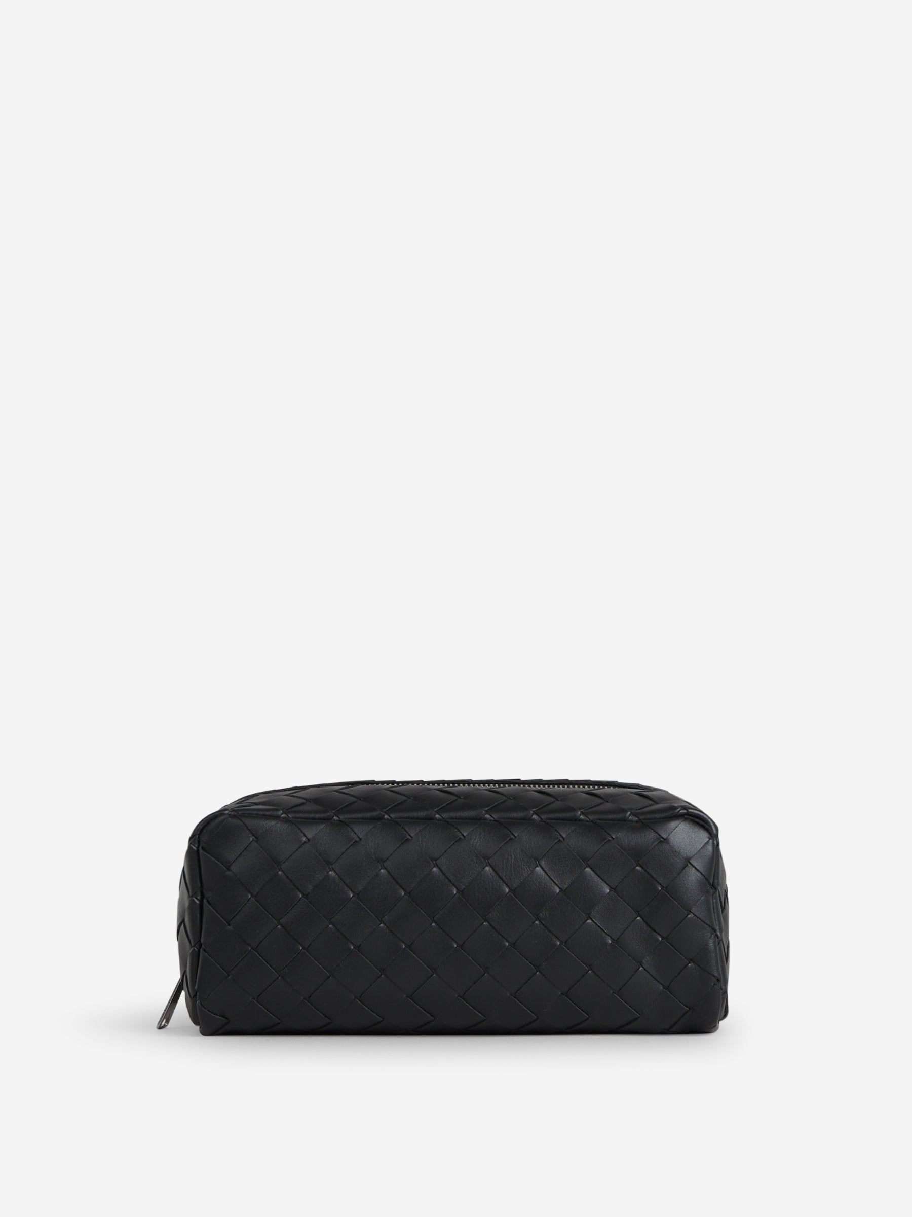 Intrecciato Leather Toiletry Bag Bottega veneta – Гарантія оригінальності – боковий вид