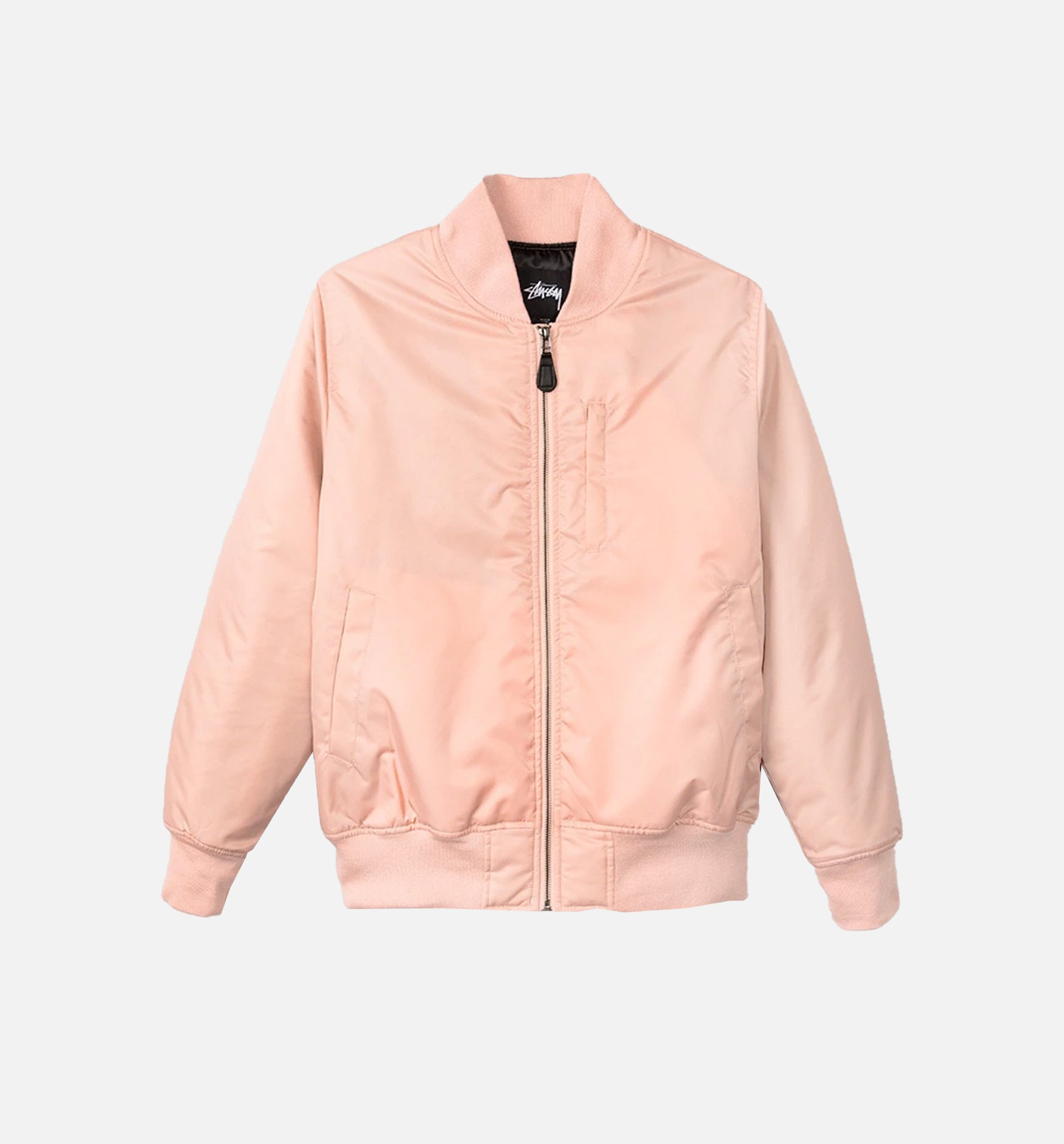 Flight Satin Bomber Jacket Mens Peach Stussy оригінал – Купити в Україні – боковий вид
