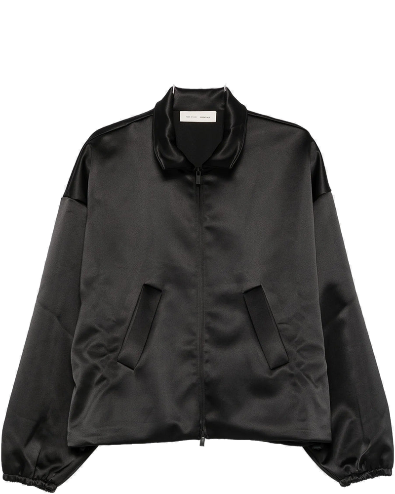 Оригінальна Jet Black Bonded Satin Zip Up Bomber Fear of god