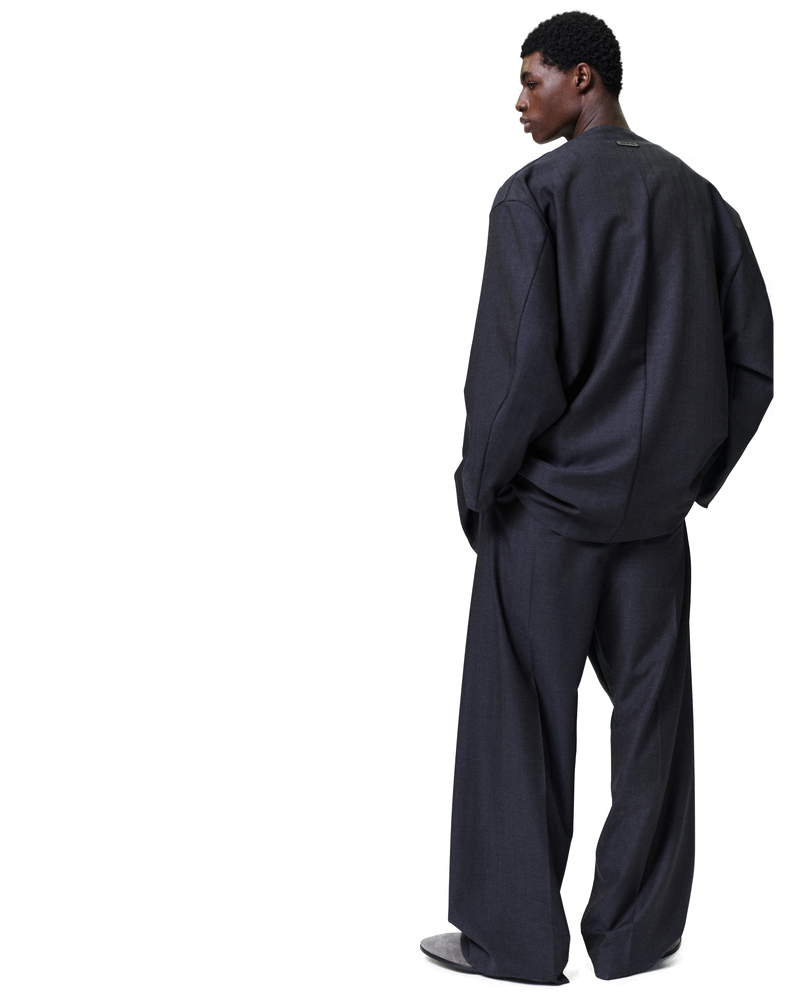 Оригінальна Grey Striped Wool Collarless Sport Jacket Fear of god