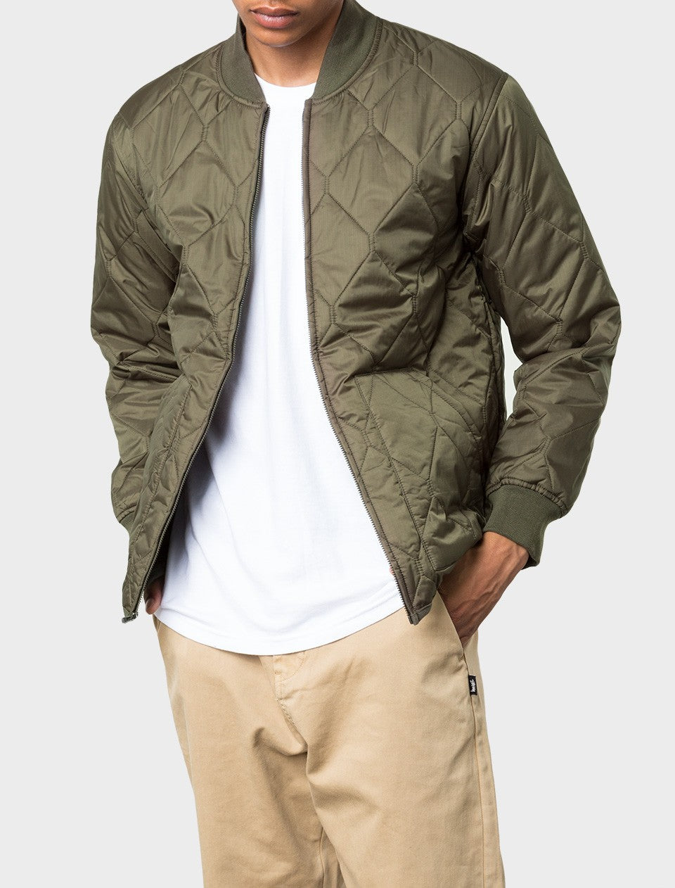 Оригінальна Quilted Military Mens Jacket Olive Stussy – детальний вид