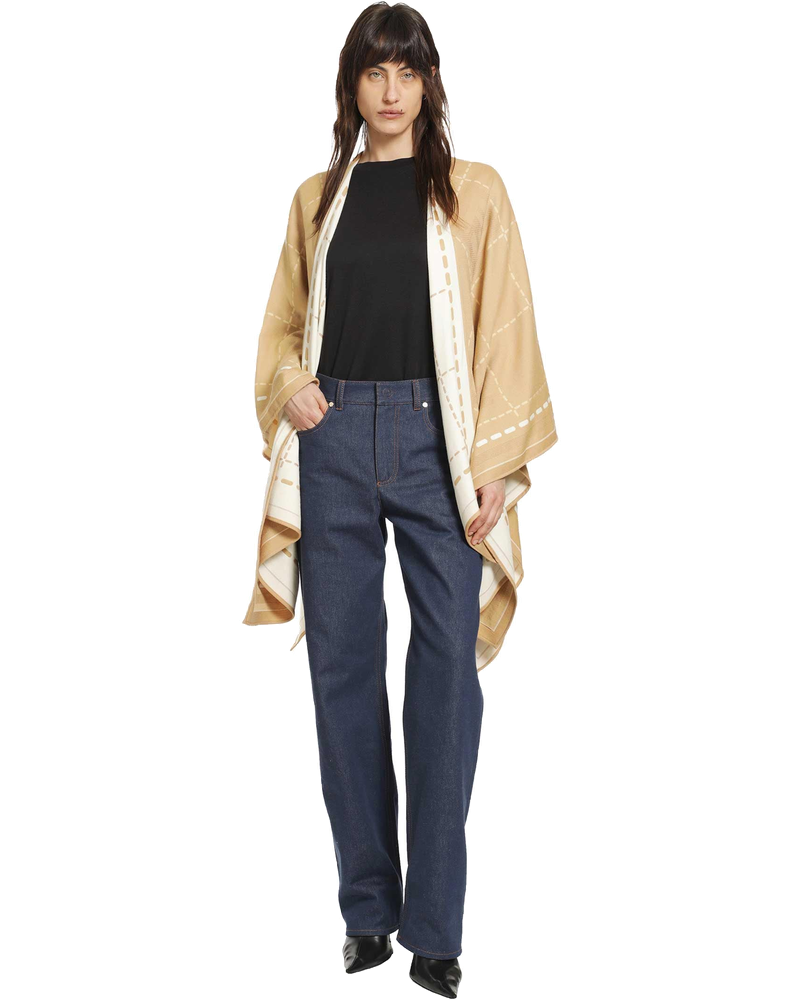 Оригінальна Wool Jacquard Poncho Fendi