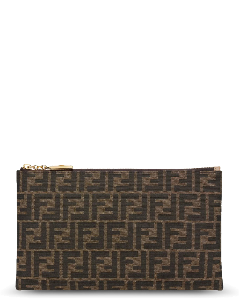 Medium Baguette Flat Pouch In Brown Ff Jacquard Fabric Fendi – Гарантія оригінальності