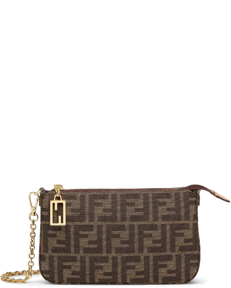 Оригінальна Pouch Baguette With Chain ??in Ff Jacquard Fabric Fendi