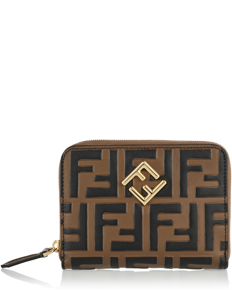 Оригінальна Ff Diamonds Zip Around Leather Wallet Fendi