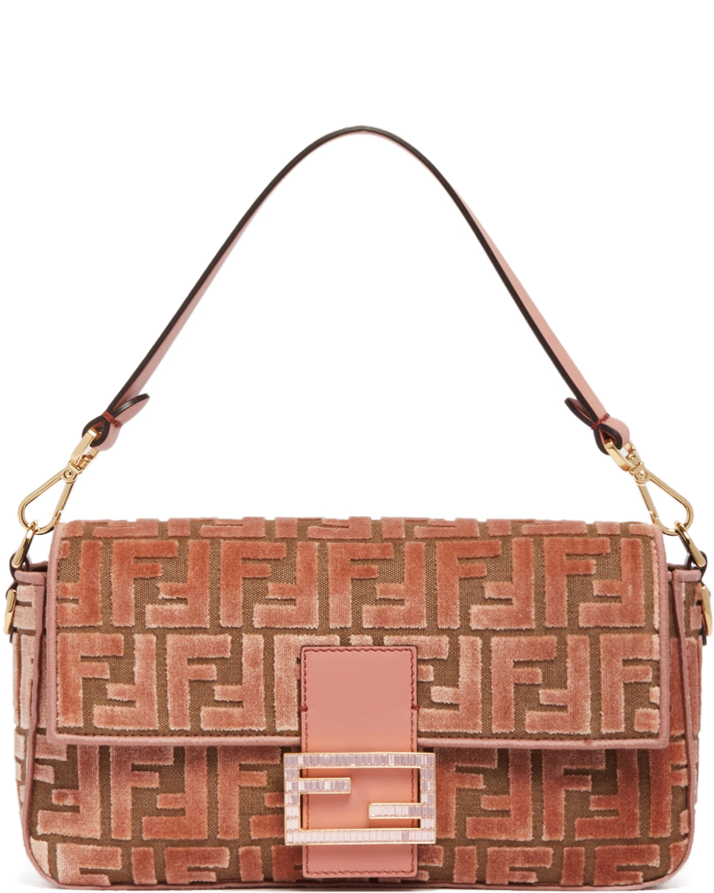 Pink Ff Jacquard Velvet Baguette Bag Fendi оригінал – Купити в Україні
