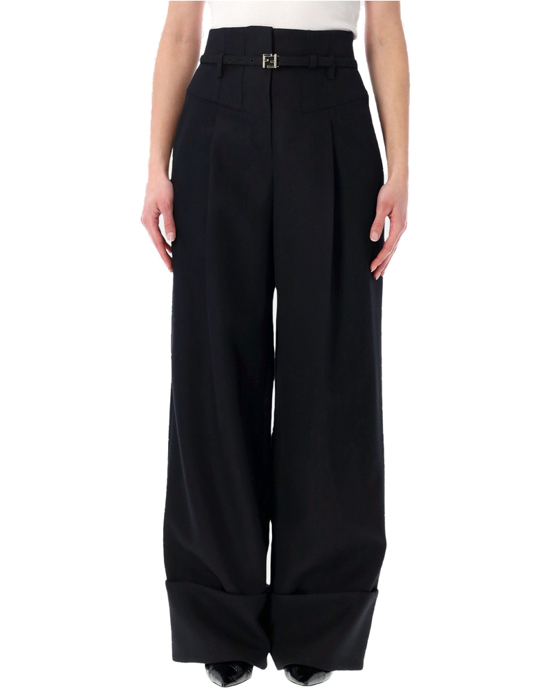 Оригінальна Black Grain De Poudre Wool Pants Fendi