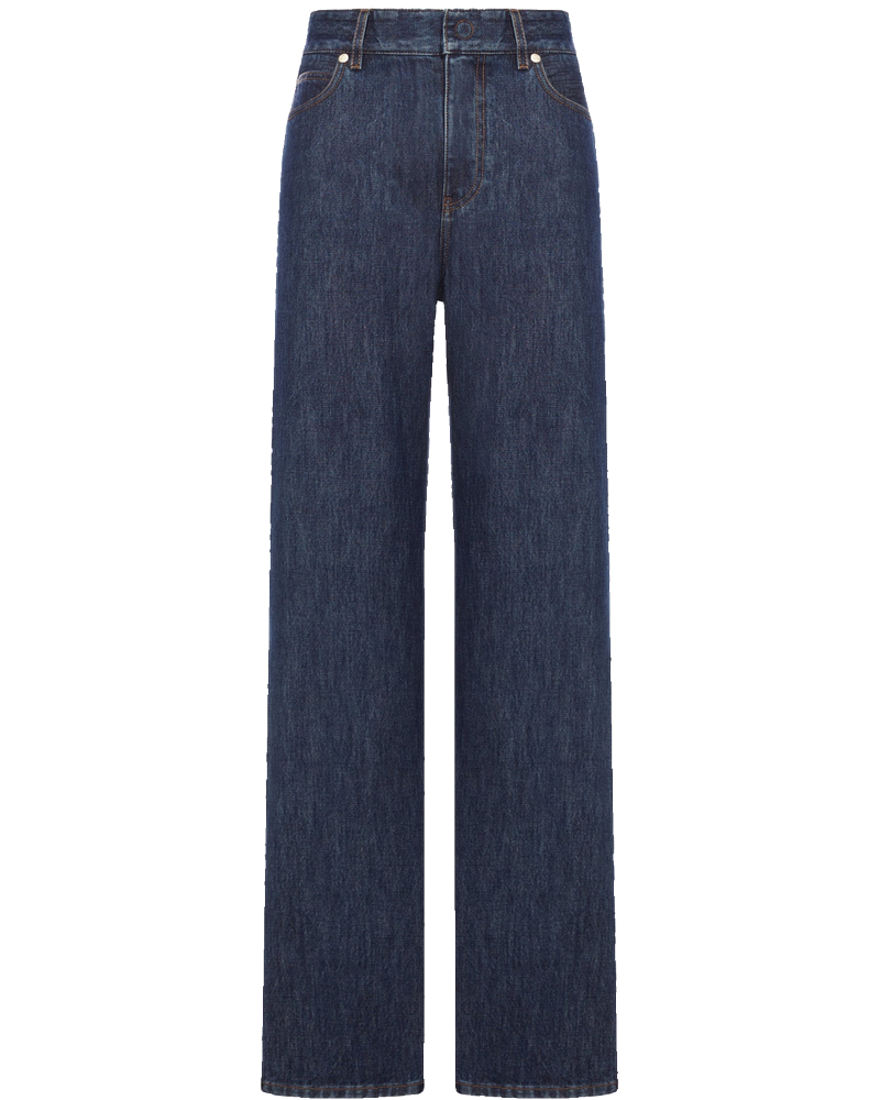 Long Dark Blue Denim Jeans Fendi – Гарантія оригінальності