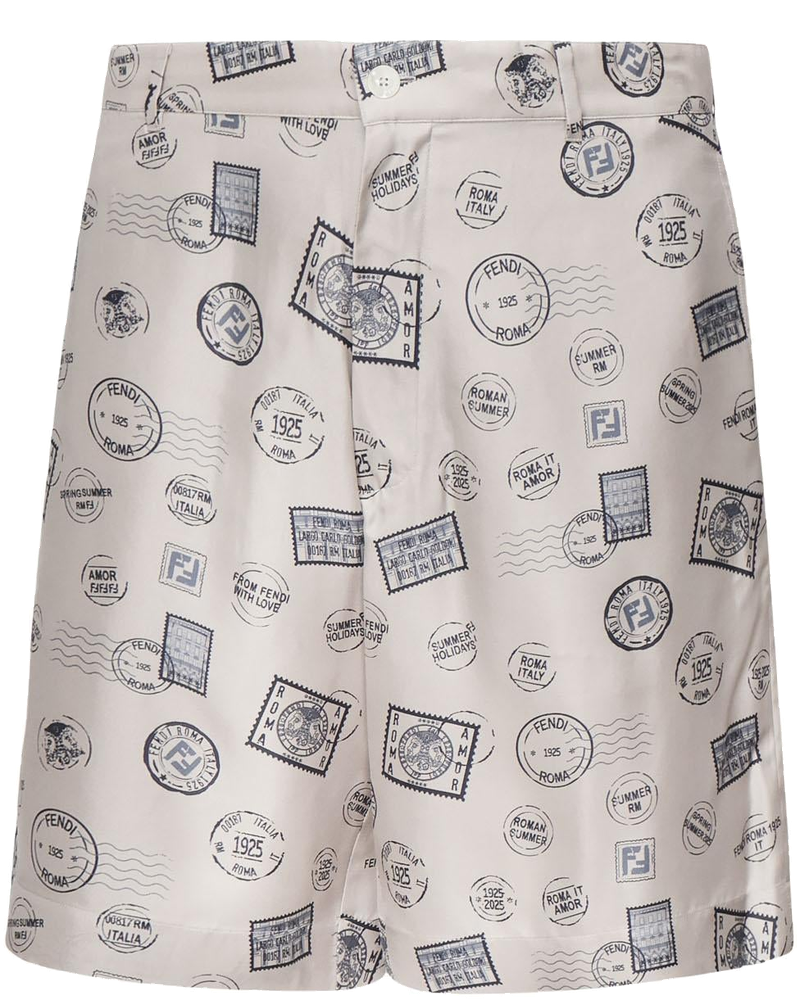 Pantaloncini In Seta Con Stampa Fendi оригінал – Купити в Україні