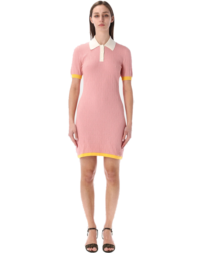 Оригінальна Ff Jacquard Cotton Silk Mini Dress Fendi