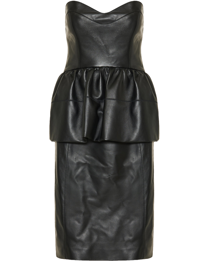 Strapless Leather Peplum MIDI Dress Fendi – Гарантія оригінальності
