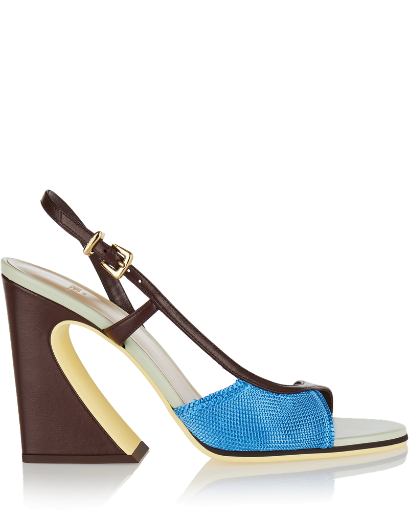 Arco Asymmetric Knit And Leather Sandals Fendi – Гарантія оригінальності