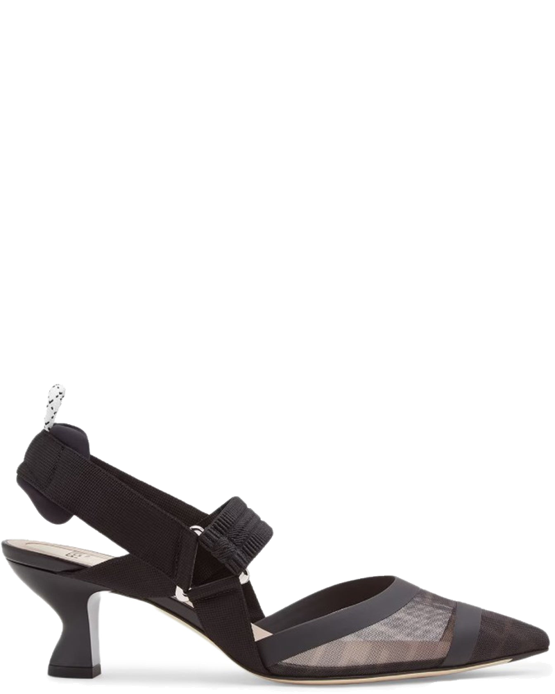 Оригінальна Colibrì Mesh And Leather Medium Slingback With Medium Heel Fendi