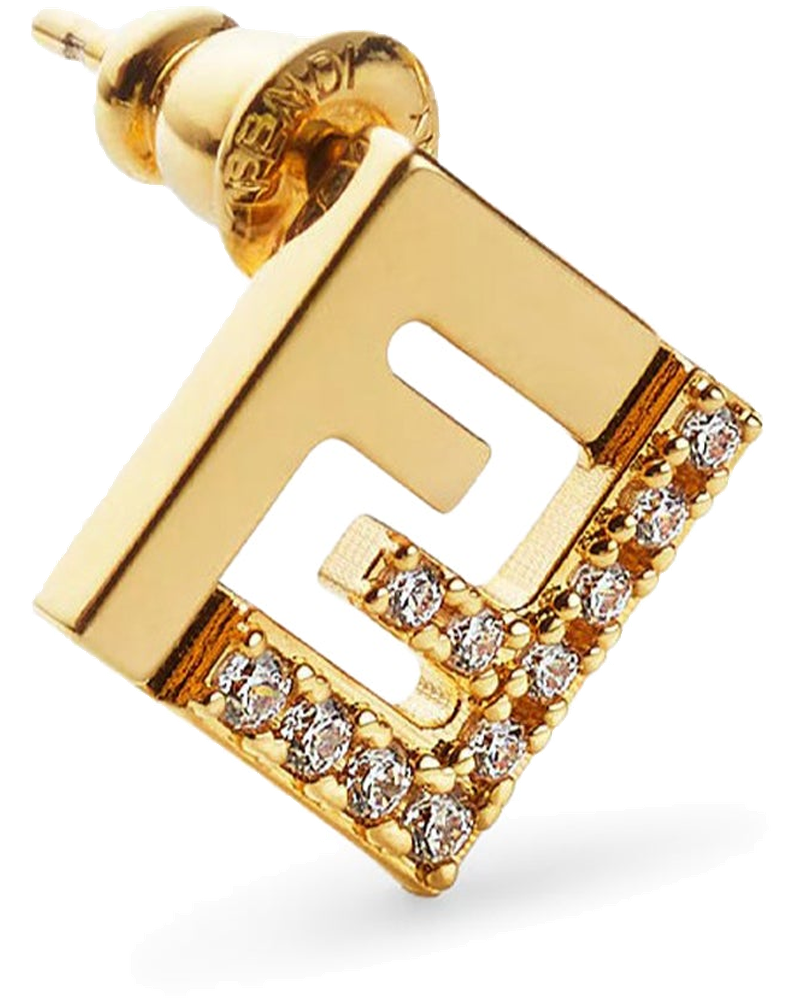 Forever Earrings In Golden Metal And Crystals Fendi – Гарантія оригінальності