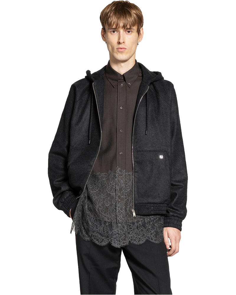 Оригінальна Cashmere Zip-Up Hoodie Fendi