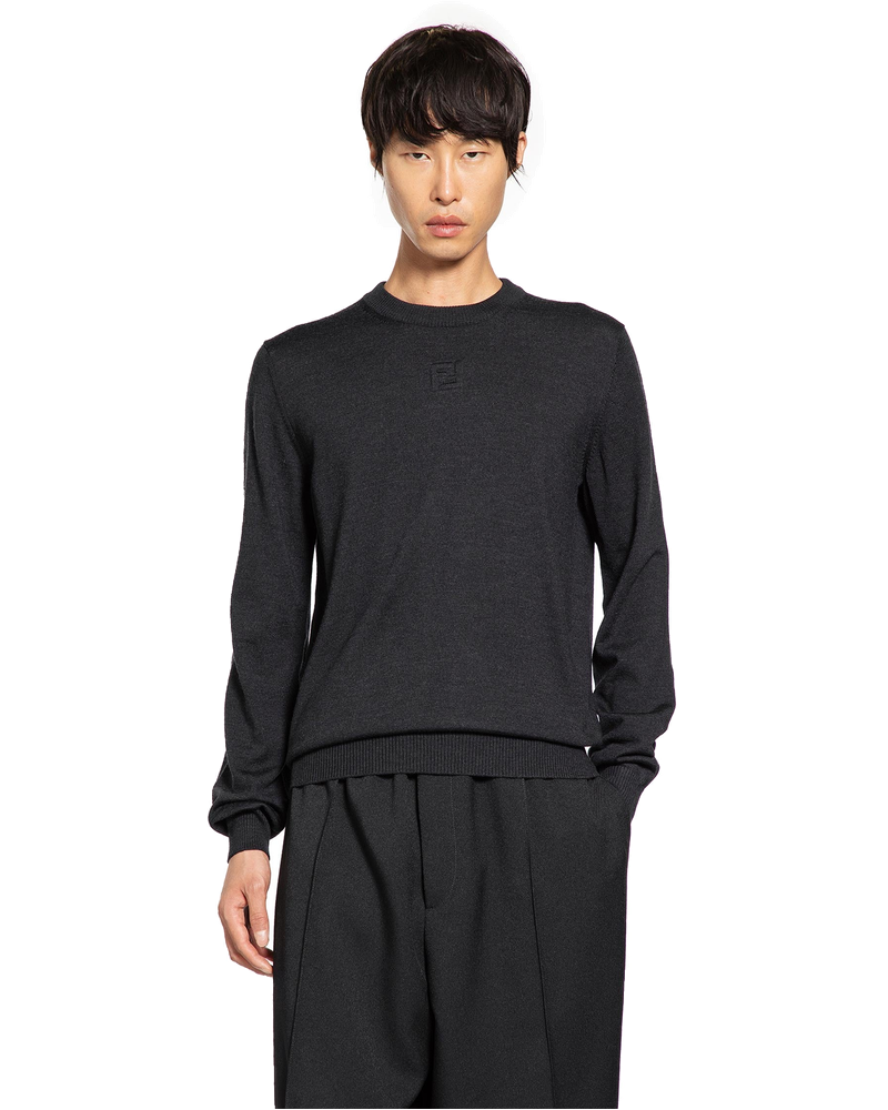 Оригінальна Crewneck Knitwear In Fleece Wool Fendi