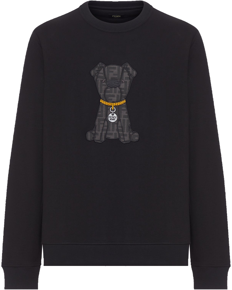 Black Cotton Crew Neck Sweatshirt Fendi оригінал – Купити в Україні