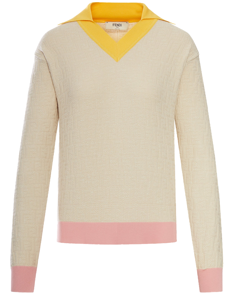 Ff Color Block Cotton And Silk Sweater Fendi оригінал – Купити в Україні