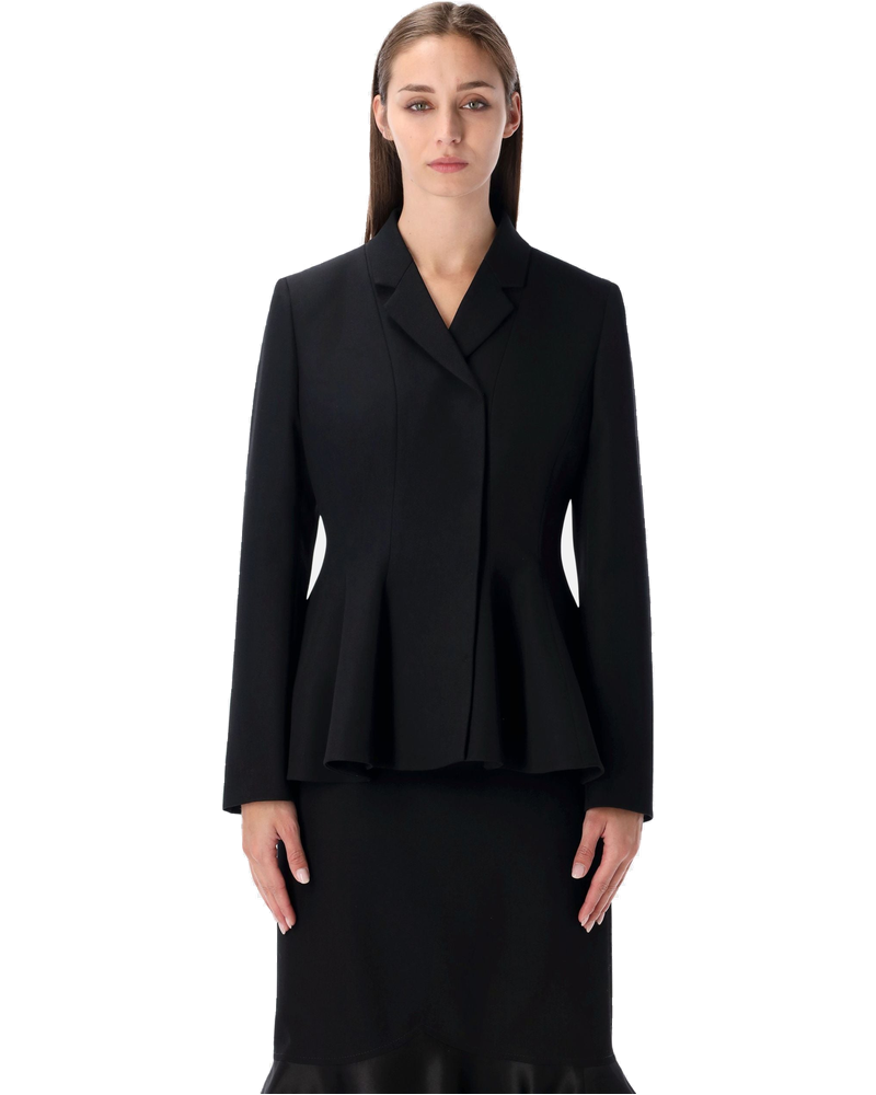 Оригінальна Black Wool Tailored Peplum Jacket Fendi