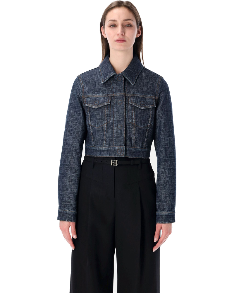 Cropped Padded Denim Jacket Fendi – Гарантія оригінальності