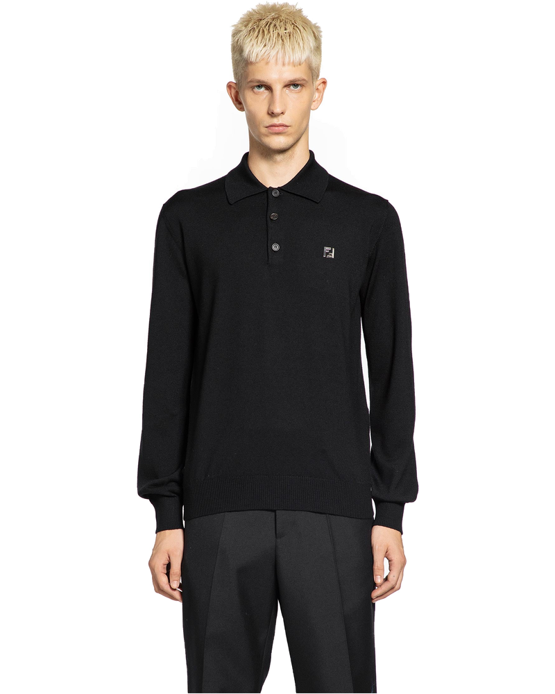 Stretch Wool Polo Shirt With Collar Fendi оригінал – Купити в Україні