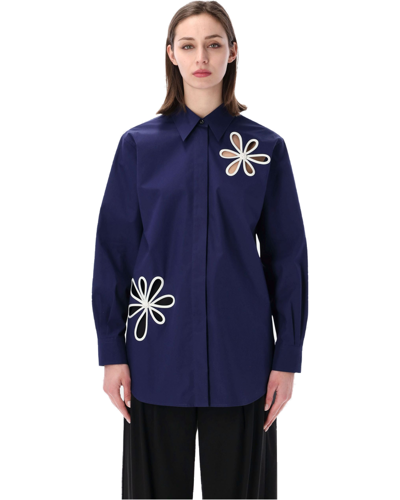 Оригінальна Poplin Floral Cut Out Detail Shirt Fendi