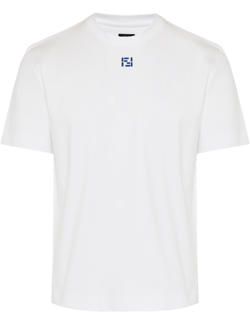Оригінальна Ff Embroidered Cotton T Shirt Fendi