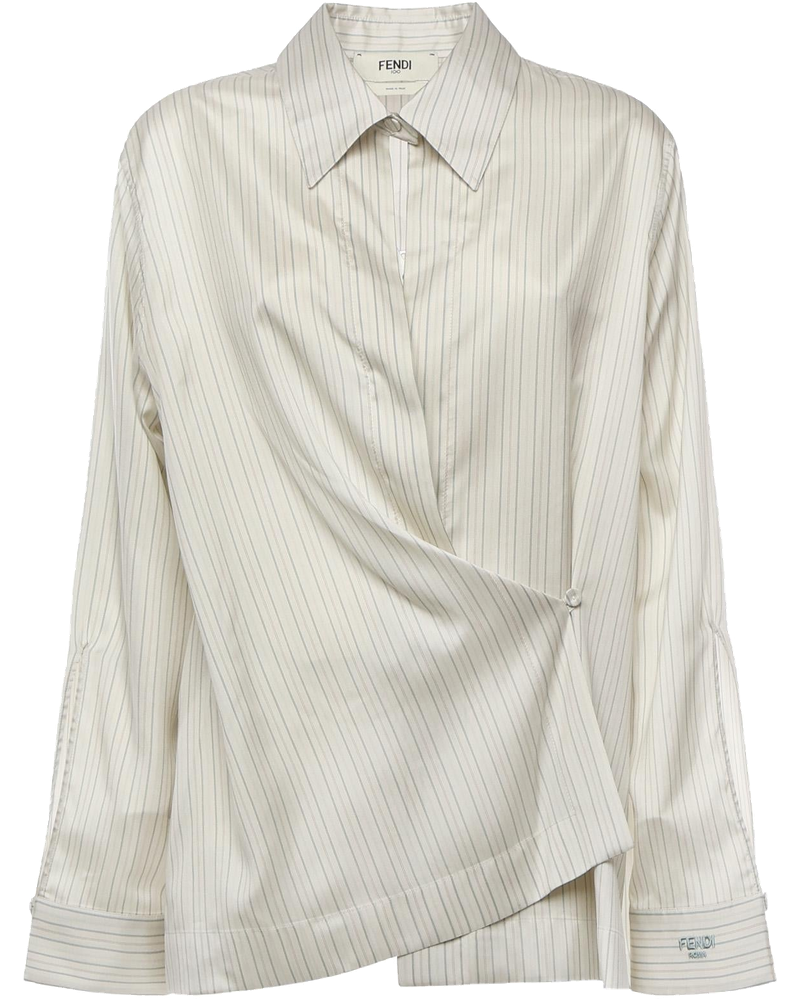 Оригінальна Camicia In Seta A Righe Fendi