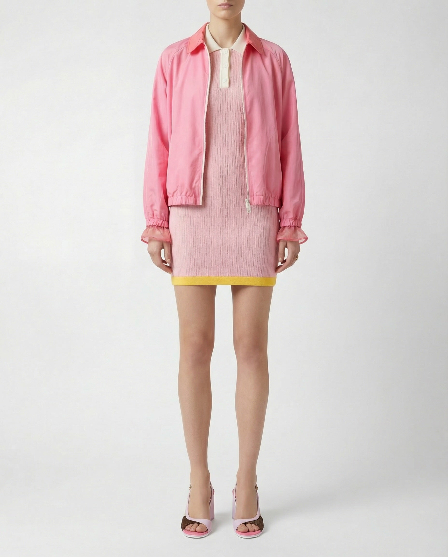 Ff Cotton And Silk Mini Dress Fendi – Гарантія оригінальності – вид ззаду