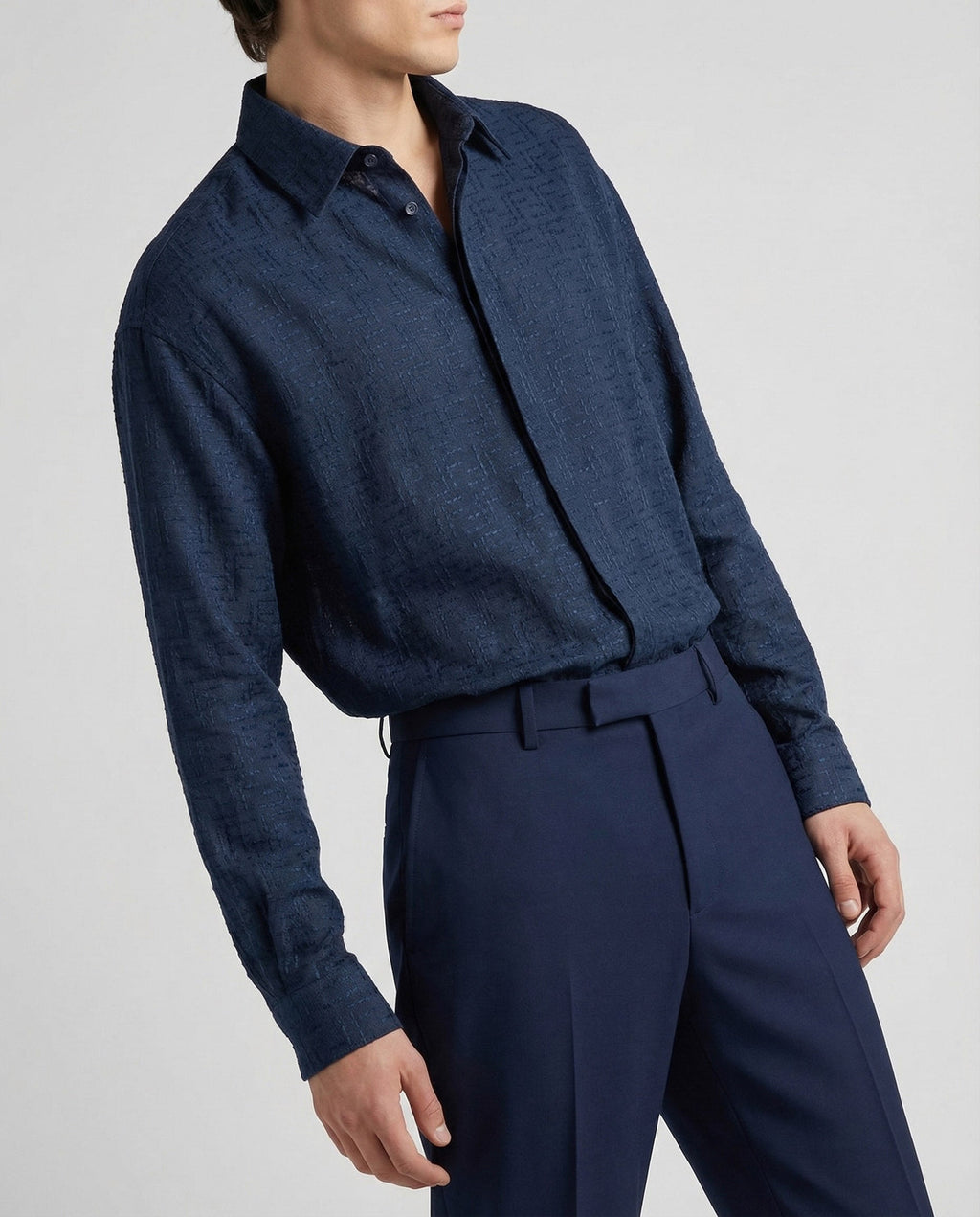 Оригінальна Ff Jacquard Linen Shirt Fendi – вид ззаду
