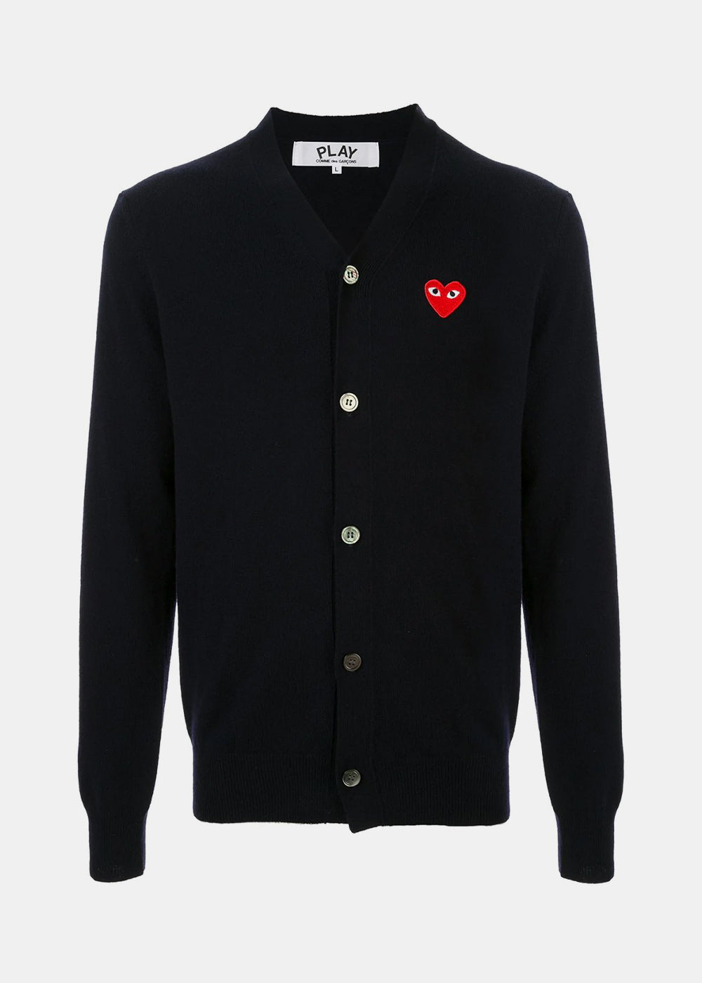 Navy & Red Heart Cardigan Comme des garcons – Гарантія оригінальності – боковий вид