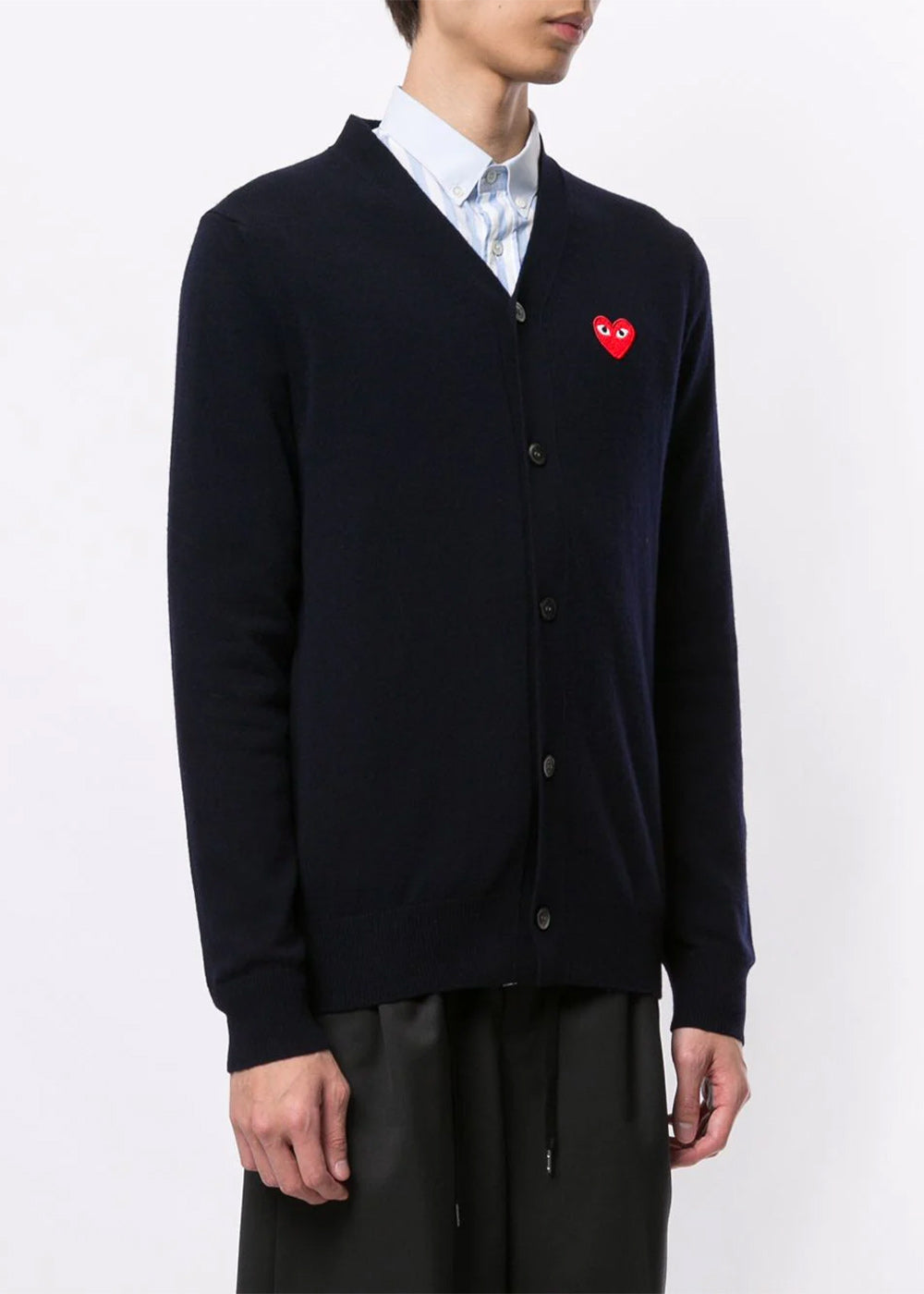 Navy & Red Heart Cardigan Comme des garcons – Гарантія оригінальності – вид ззаду