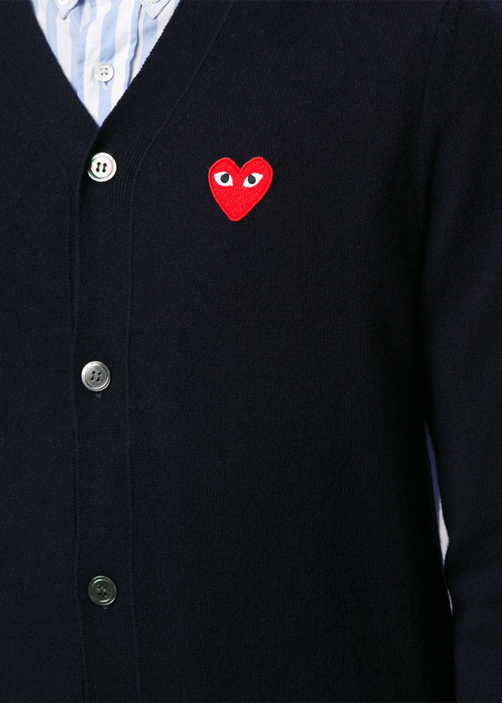 Navy & Red Heart Cardigan Comme des garcons – Гарантія оригінальності – збільшений вид